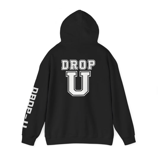 DROP U University Trendy Unisex Hooded Sweatshirt